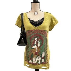Jaded Gypsy Fleetwood Mac Stevie Nicks Distressed Boho Graphic Tee | Size S/M